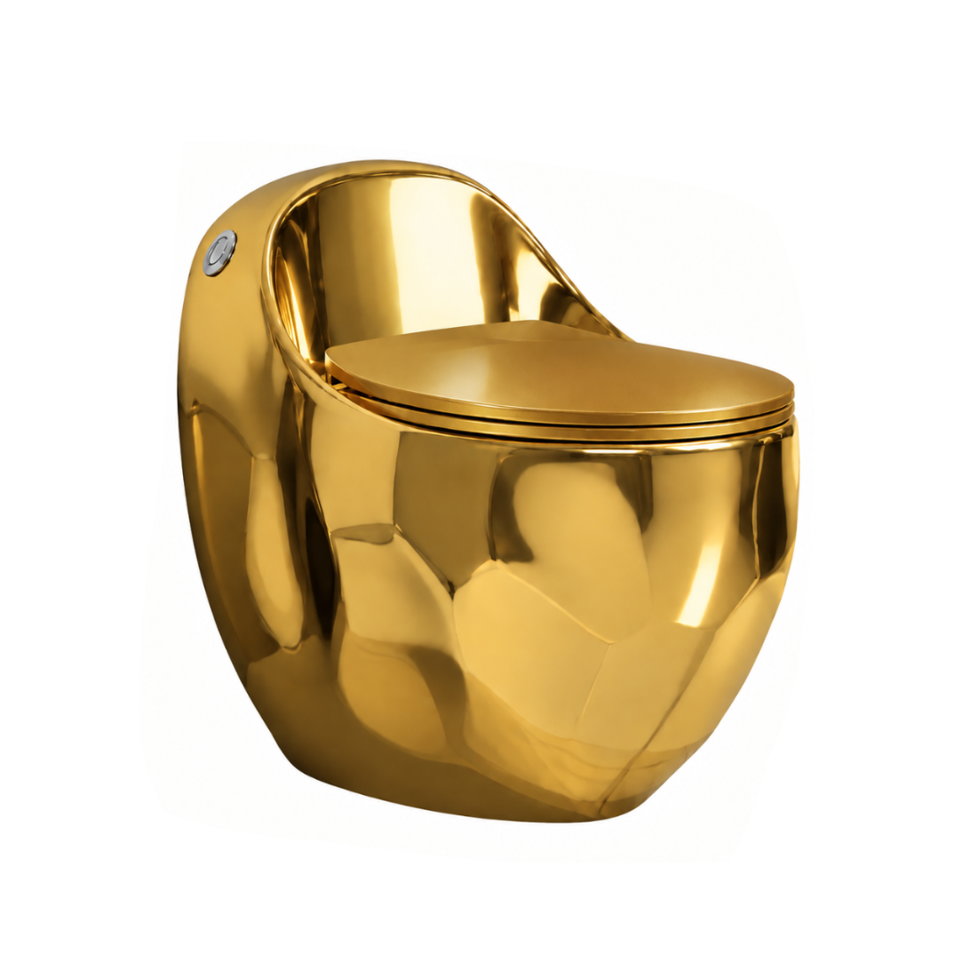 INODORO ONE PIECE ROCOSO GAIA + TAPA ASIENTO Y ACCES. DORADO (670X470X625) - FRATELLI PREMIUM